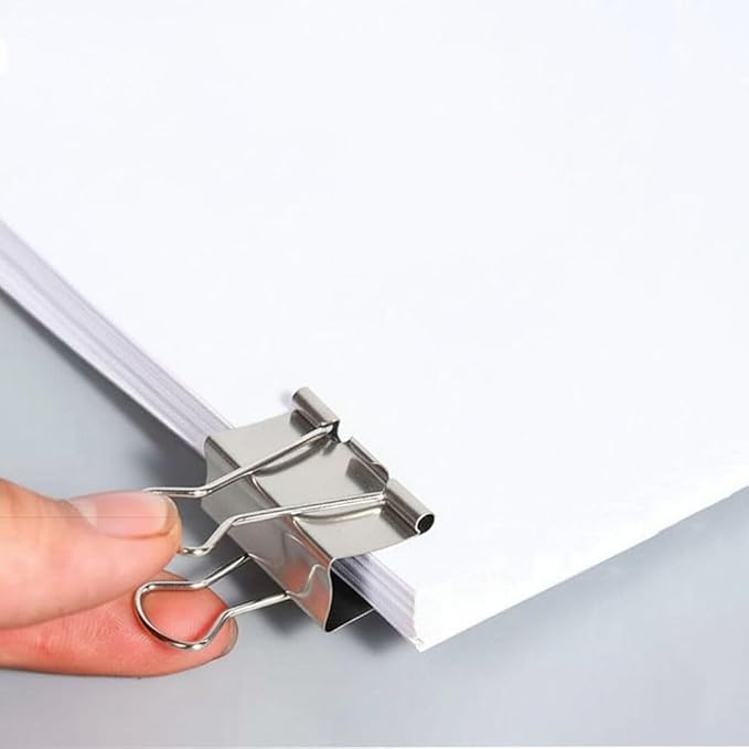 50 Pack Medium Silver Binder Clips 1 Inch, Colored Paper Clamps, Middle Size - Image 3