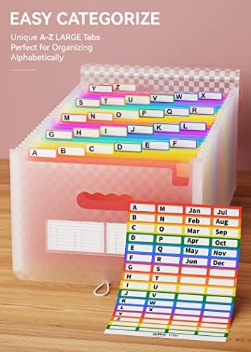 ABC life 26 Pockets Accordion File Organizer, Expanding File Folder, Pink - Image 5
