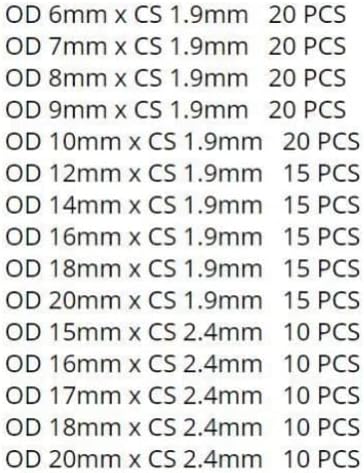225 PCS VMQ Grade Silicone O Ring Assortment Rubber Silicone Seal Kit - Image 4