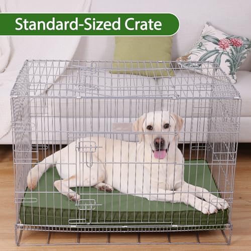 XL Dog Bed Waterproof Washable, Wipeable Leather Large Crate Pad 42" Green - Image 5