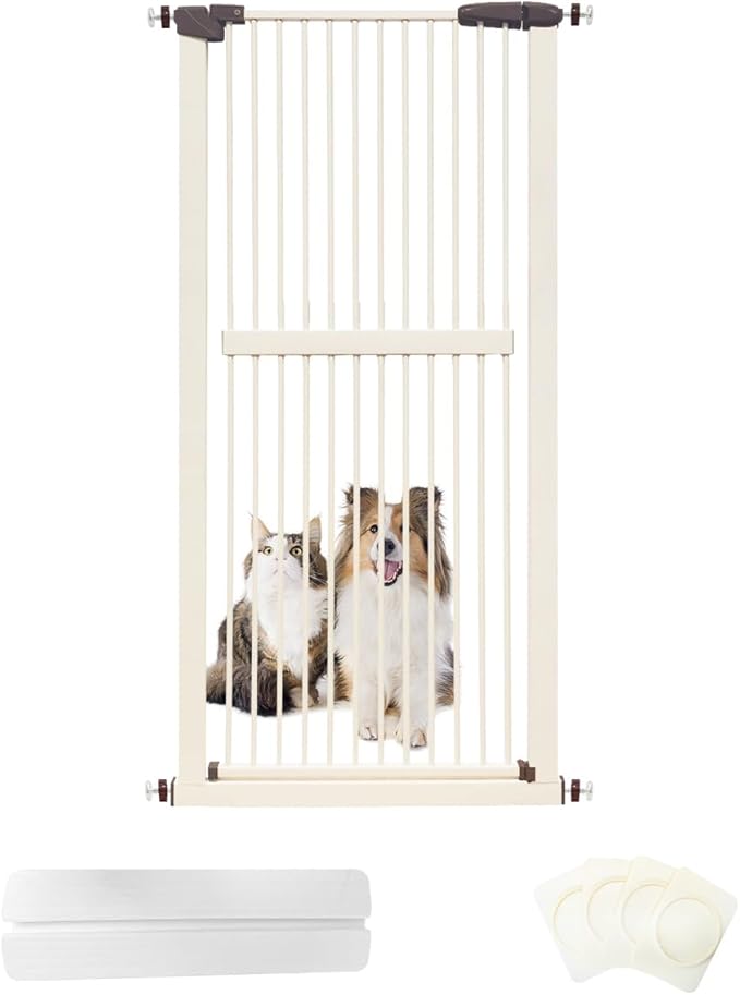 Lumizone Extra Tall Cat Gate 61.02" High Pressure Mounted Extra Wide by Lumizone