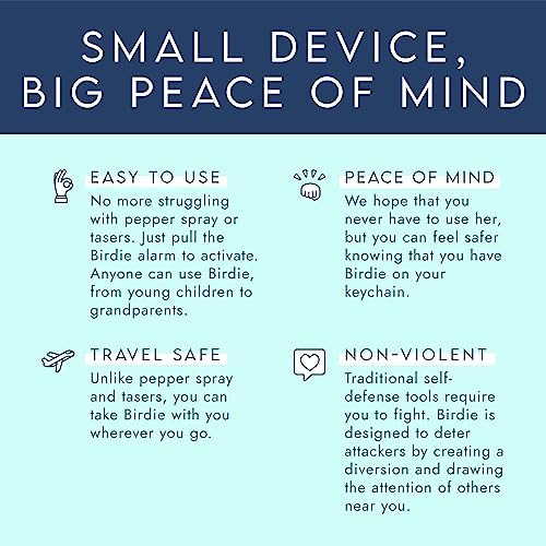 She’s Birdie–The Original Personal Safety Alarm for Women by Women–Loud Siren, Strobe Light and Key Chain in a Variety of Colors (Aqua) - Image 5