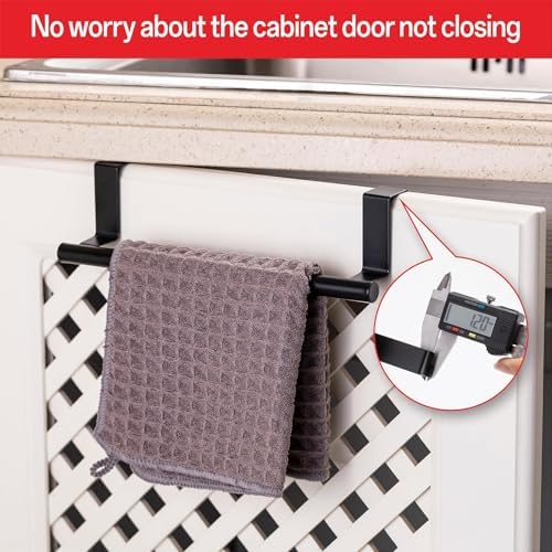 Cabinet Door Towel Bar, Kitchen Towel Holder, Matte Black, Single - Image 4