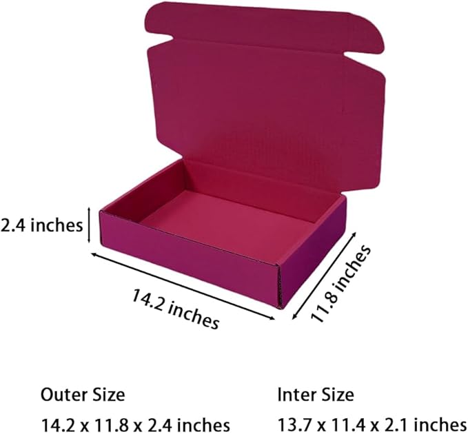 12 Pcs 14.2 x 11.8 x 2.4 inches Large Szie Corrugated Cardboard Gift Boxes - Image 2