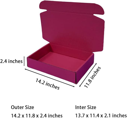 12 Pcs 14.2 x 11.8 x 2.4 inches Large Szie Corrugated Cardboard Gift Boxes - Image 2