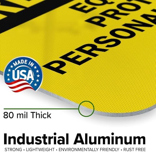 Caution Personal Protective Equipment Required Beyond This Point Bilingual Osha Sign, 18x24 Inches, 3M EGP Reflective .080 Aluminum, Fade Resistant, Made in USA by My Sign Center - Image 3