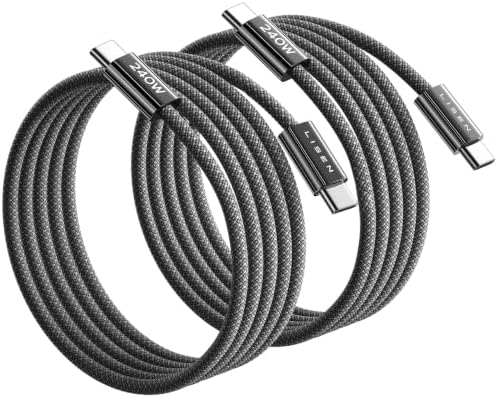 LISEN USB C to USB C Cable, 240W PS/2 Fast Charging Cable (6.6FT+6.6FT) by Lisen