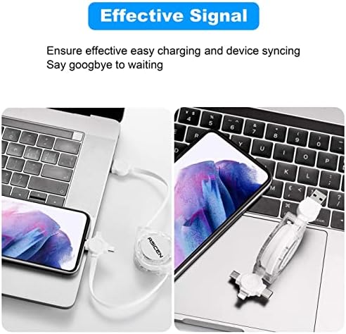3 in 1 Retractable Multi Charging Cable, 2Pack Multi Fast Charging Cord Retractable Charger Data Sync Cable with iPhone/Type-C/Micro USB Ports for Cell Phones, iPhone Series, Galaxy Series,PS,Tablets - Image 5