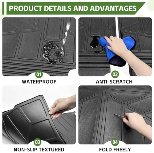 Cargo Liners for 2020-2025 Ford Escape Trunk Mat with Seat Back Cover Accessories, All Weather Rear Cargo Mat Backrest Protector for 2020 2021 2022 2023 2024 2025 Escape - Image 4