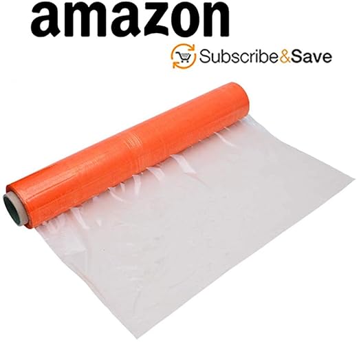 APQ 4 Rolls of Blown Hand Stretch Film 18" x 1500'. Orange Hand Stretch Wrap - Image 3