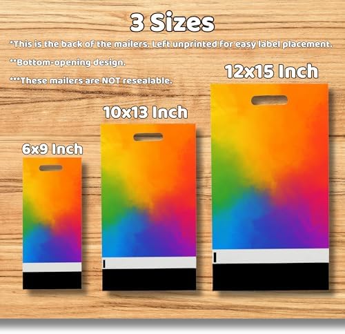 Donyson Rainbow Poly Mailers, 12x15, 50 Pack, Colorful Shipping Bags - Image 5