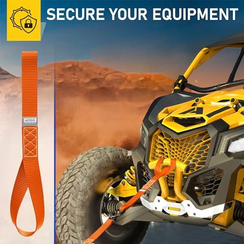AUGO Heavy Duty Soft Loops –Pack of 6-1.5” x 17” Tie Down Anchor Straps for Use w/Ratchet Strap Hooks – 3000Lb Load Capacity & 10,000Lb Break Strength – Great for Motorcycle, Bike, Roof Rack, Etc. - Image 5