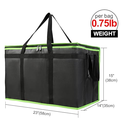 Bodaon 3-Pack Insulated Food Delivery Bag, XXX-Large Meal Grocery Tote - Image 2