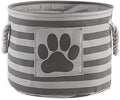 Bone Dry Pet Storage Collection Striped Paw Patch Bin, Small Round, Grayz, Medium Breeds by BoneDry