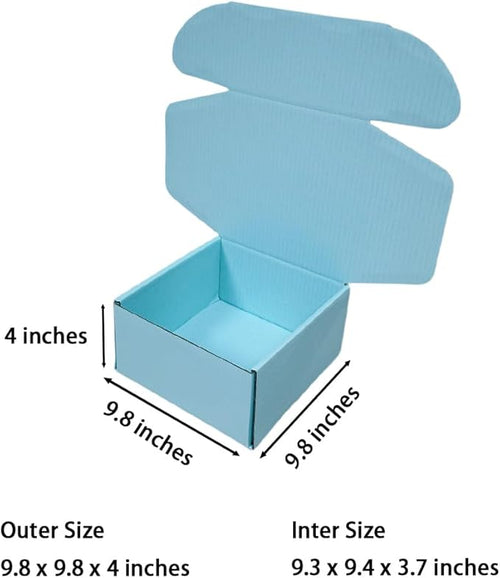 10 Pcs 9.8 x 9.8 x 4 inches Large Size Corrugated Cardboard Gift Boxes - Image 2