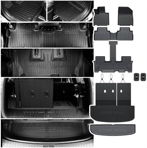 Floor Mats for Hyundai Palisade 2020-2025 7&8 Seats, w/Cargo Mat by JOULARISE