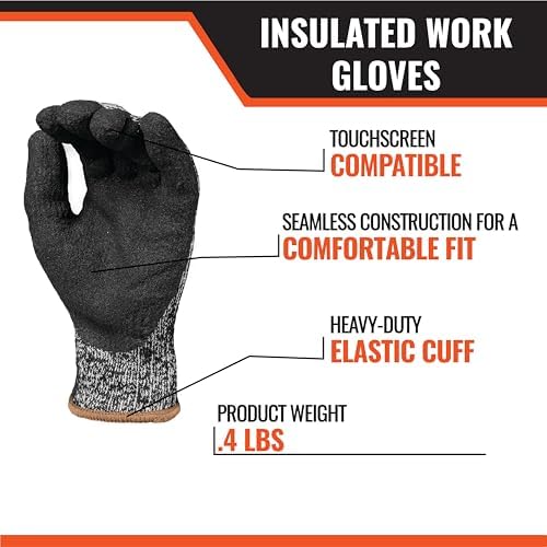 Malta Dynamics Cut Resistant Safety Gloves, 12 Pack Insulated Work Gloves, ANSI Cut Level A4, Comfortable Fit, PPE, Touchscreen Compatible, OSHA/ANSI/ISEA Compliant, XLarge, Extra Large - Image 4