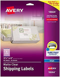 Avery® Matte Frosted Clear Address Labels for Inkjet Printers, 3-1/3" x 4", 60 Labels, 5 Packs (18664) by Avery