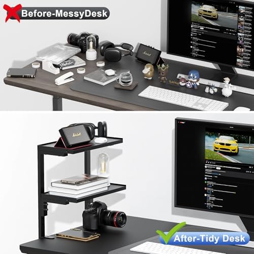 Spacrea 2 Tier Clamp on Desk Shelf - Image 3
