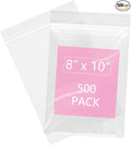 iMailer - 500 Pcs- 8" x 10" Plastic Zip Poly Bags- Clear Resealable Zip Bag by iMailer
