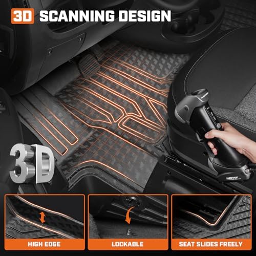 Mixsuper Floor mat for Ram Promaster 1500/2500/3500 2018-2026 (Not Fit for EV & Promaster City),All Weather TPE Rubber Floor Liners Protection for Promaster Accessories,1 Row Anti-Slip Car Mats, Black - Image 2