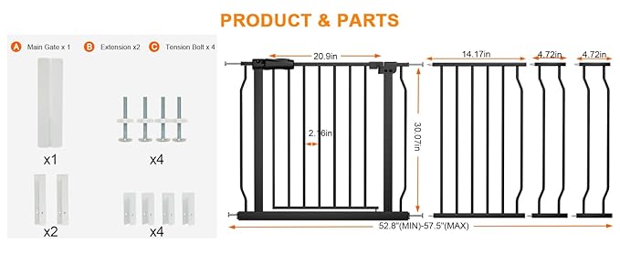Extra Wide Baby Gate Extra Wide Extra Tall Dog Gates - Image 2