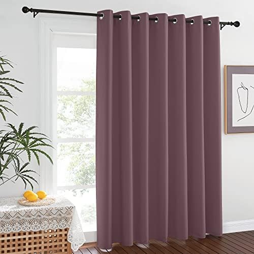 NICETOWN Room Separating Divider, Dry Rose Room Divider Curtain Screen Partition, Function Thermal Blackout Patio Door Curtain, Sliding Door Insulated Curtain for Patio, 8.3ft Wide x 10ft Long - Image 7