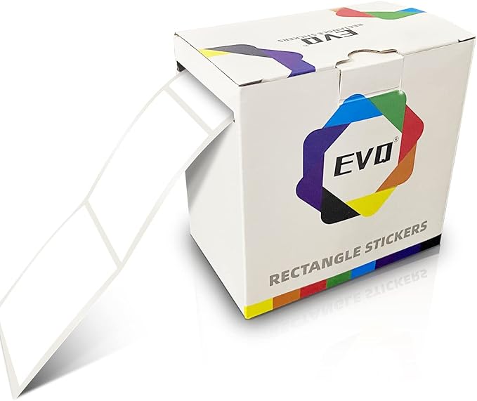 White Rectangle Sticker Labels 3×2 Inch Vinyl Stickers Color Coding Name Tags by EVQ