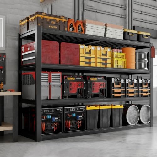 68" Wide Garage Shelving Unit, 68" W x 18" D x 78" H, 5 Tier Heavy Duty Garage Storage Shelves, Industrial Adjustable Shelves for Basement Warehouse, Commercial Shelving, 2 Pack - Image 6