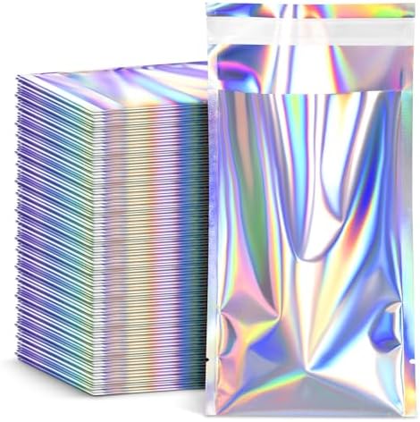 FUNFERY 4x6 in Holographic Mylar Poly Mailers Self Sealing Adhesive Bag by FUNFERY