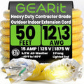 GEARit 50 Ft 12 Gauge Extension Cord SJTW OFC Copper ETL 15A 125V Grounded by GEARit