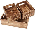 Wooden Crates for Display,Decorative Box Rustic,Rectangle Baskets Container by PHOENANCEE