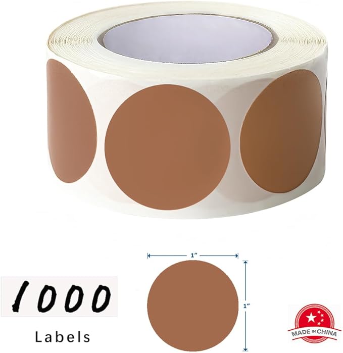 SHYGO® 1“ Brown Circle Dot Stickers Color Coding Labels - Image 2