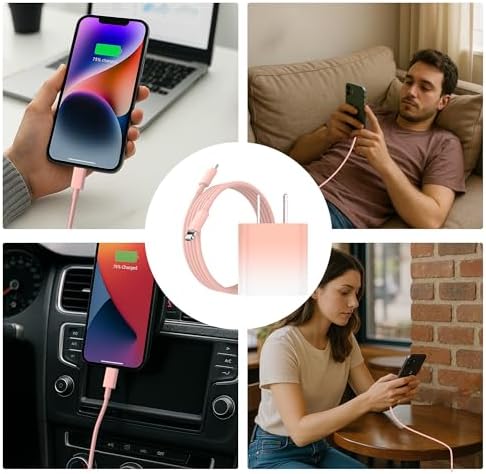 iPhone Charger Fast Charger,USB C Charger 4 Pack, 6FT Lightning Cable - Image 6