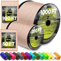 Paracord Rope 550 lb 4mm – Parachute Cord – Utility Camping Rope by TECEUM
