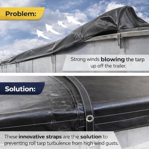 Brumleve® Heavy Duty Tarp Straps – Premium Polyester “Wind Straps” for Roll Tarp Systems – 2-Pack - Image 5
