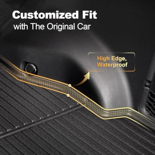 Cargo Liner Fit for Toyota RAV4 2019-2025 (Gas & Hybrid), TPE All Weather Trunk Mat with Seat Back Mats Custom Fit Cargo Mat Rear Seat Back Protectors Waterproof Cargo Area Protection - Image 4