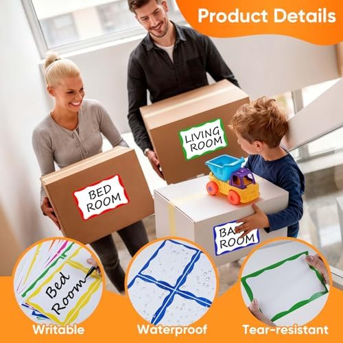 6 x 4 inch Large Moving Labels for Boxes, Packing Labels Stickers for Moving Color Coded Blank Labels Stickers, 160pcs Moving Stickers for Home Organization Projects, Kitchen, Storage Bins(8 Color) - Image 3