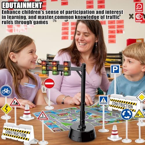 Traffic Light Toy with LED and Sound, Traffic Lights Set for Kids 3-7 - Image 3