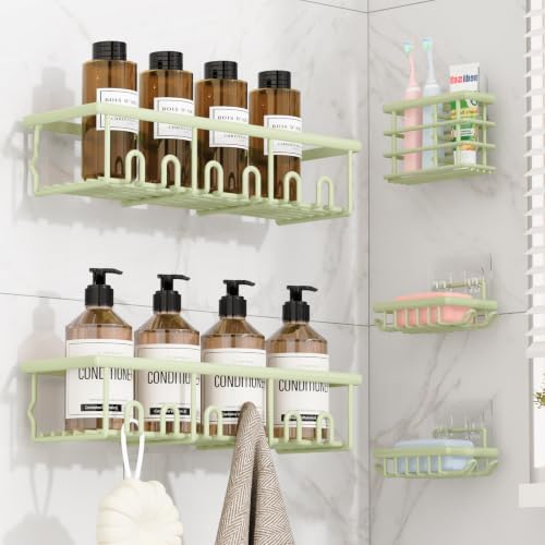 5 Pack Adhesive Bathroom Holders & Dispensers for Kids & Adults, Green by Unknown