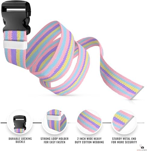 EMS XTRM Gait Belts for Seniors, Belt to Lift Elderly Standing Assist Aid Quick Release Buckle for Caregivers, Nurses, Home Health Aides, Physical Therapists (Plastic Buckle - Pastel) - Image 3