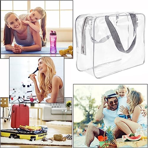 2Pcs Crystal Clear PVC Travel Toiletry Bag Kit for Women Men, Cosmetic Bags - Image 5