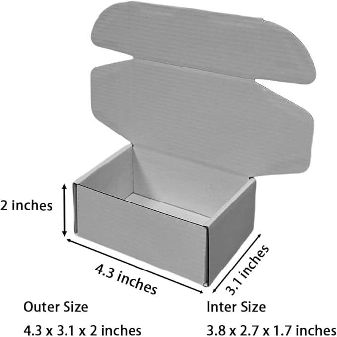 50 Pcs 4.3 x 3.1 x 2 inches Mini Size Corrugated Cardboard Gift Boxes - Image 2