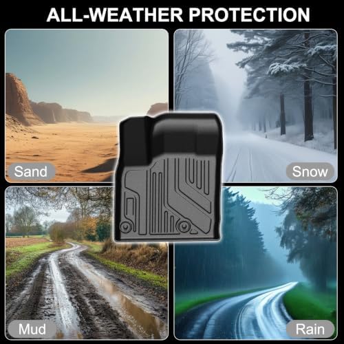 MOOREVER® All Weather Floor Mats for 1980-1996 Ford F150 & Bronco, 1980-1997 F-250/F350 Classic Ford Truck Floor Liners, Heavy Duty TPE Custom Fit F-150 & Bronco Car Accessories​ - Image 7