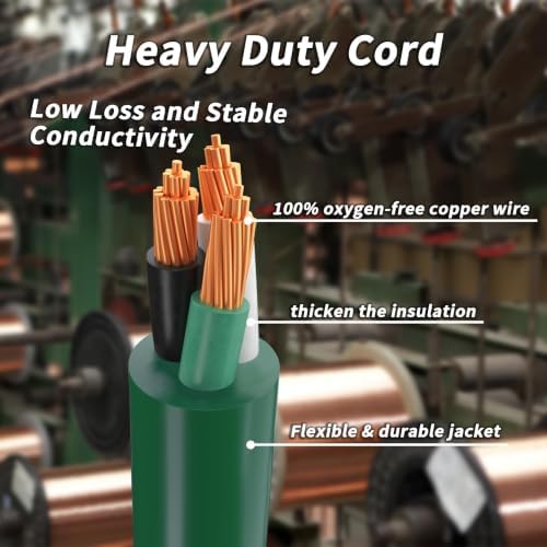 PlugSaf 25 FT 16/3 Outdoor Extension Cord with Multiple Outlets Green - Image 3