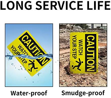 Enjoyist 2-Pack Caution Watch Your Step Sign, 10"x 7" .040 Rust Free Aluminum – Reflective, UV Protected and Weatherproof - Image 4