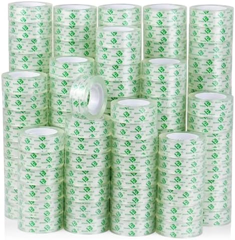 BOMEI PACK 144Rolls Crystal Clear Tape Refills for Dispenser, Bulk Transparent Tape Clear for Home, School and Office, 3/4Inch x 1000 inch by BOMEIPACK