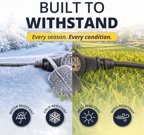 COLSEN Outdoor Extension Cord 50 ft with 11 Outlets, Black - Image 3