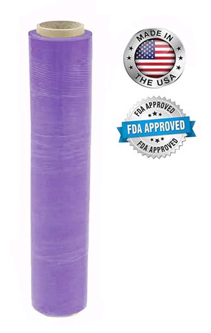 APQ 4 Rolls of Blown Hand Stretch Film 18" x 1500'. Purple Hand Stretch Wrap - Image 3
