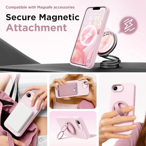 GolbinBox Magnetic for iPhone 17e/16e Case, Silicone Cover, Chalk Pink - Image 4